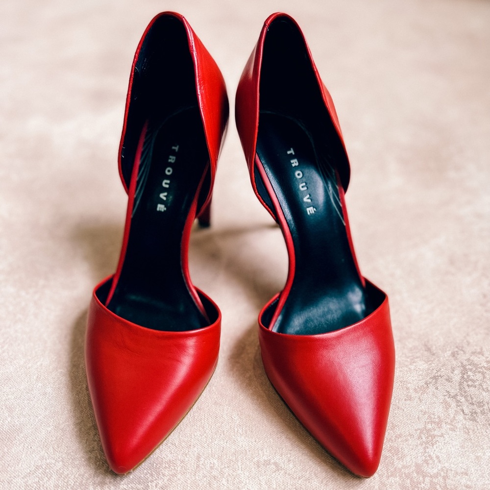 Red Trouvé 3 inch heels. Only worn twice.